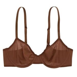 Aerie Smoothez Mesh Unlined Underwire Balconette Coverage Bra Brown Size 32C NWT